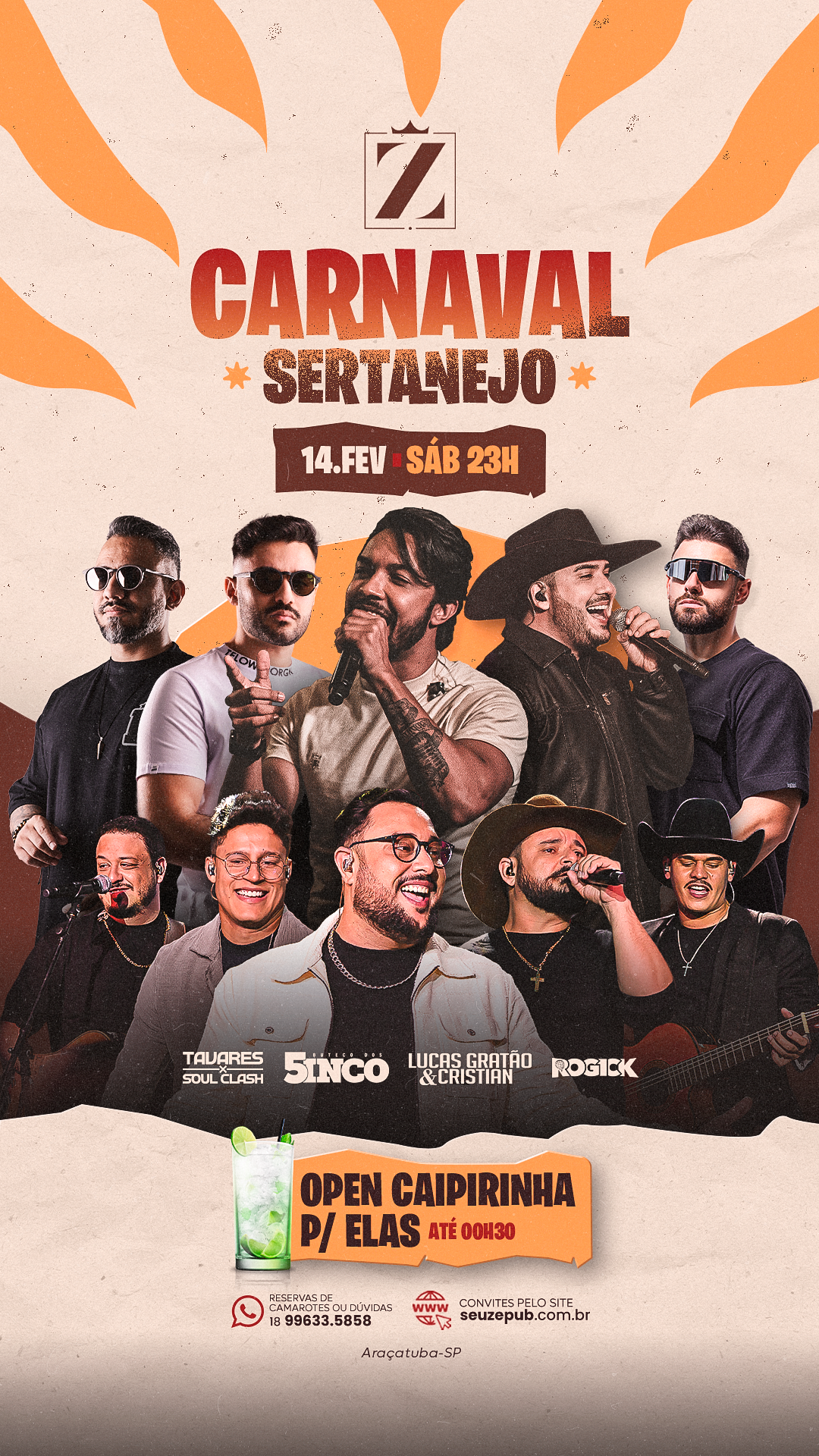 CARNAVAL SERTANEJO - 14/02 SÁBADO