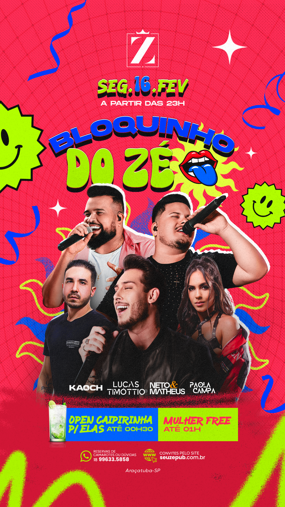 BLOQUINHO DO ZÉ - 16/02 SEGUNDA