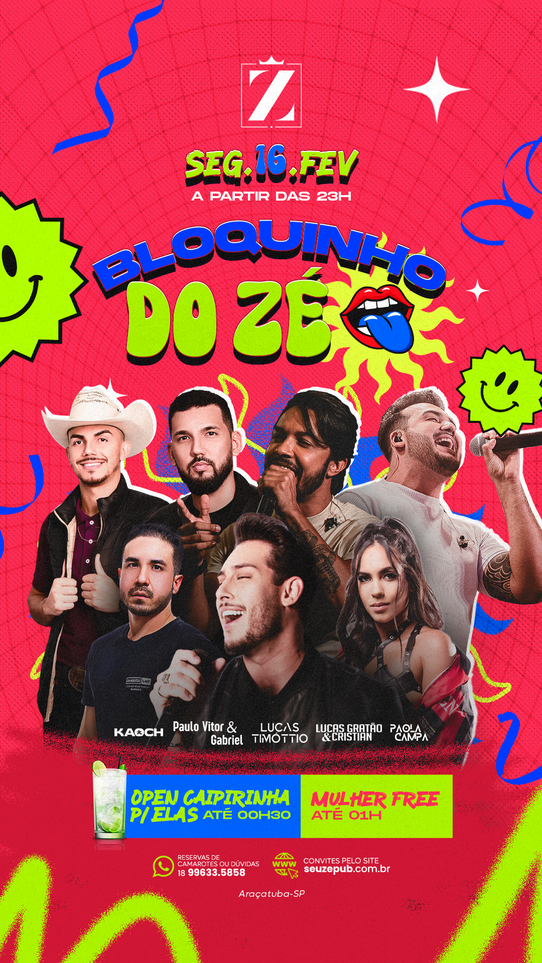 BLOQUINHO DO ZÉ - 16/02 SEGUNDA