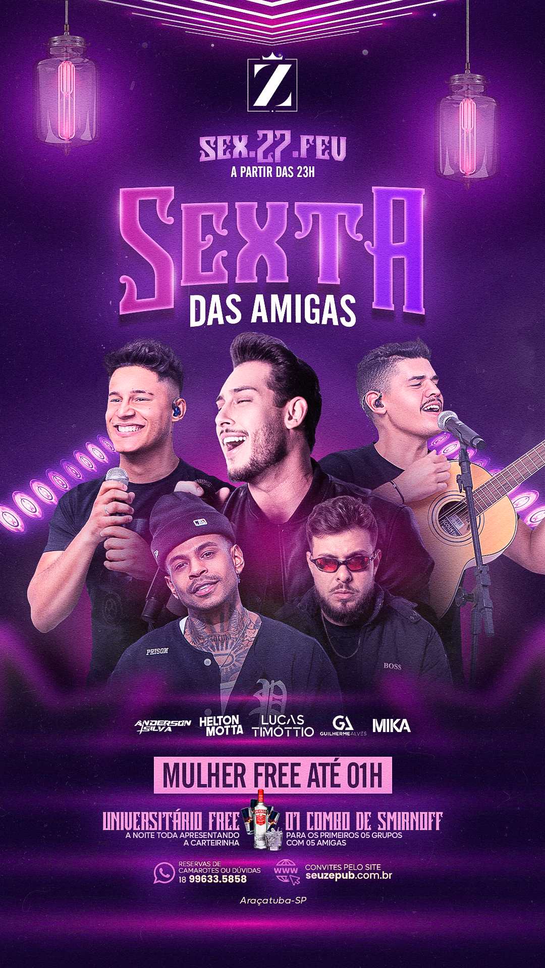 SEXTA DAS AMIGAS - 27/02